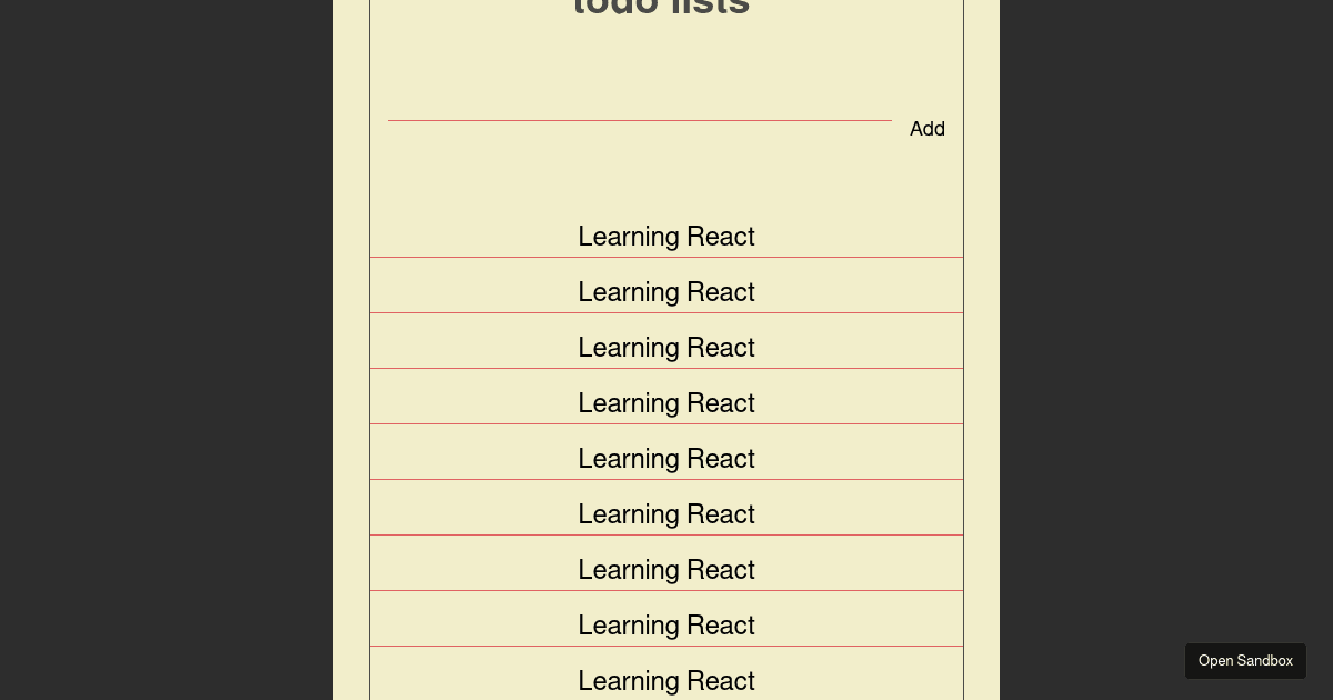 react - Codesandbox