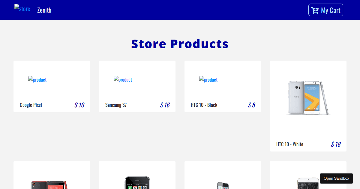 react-ecommerce-app - Codesandbox