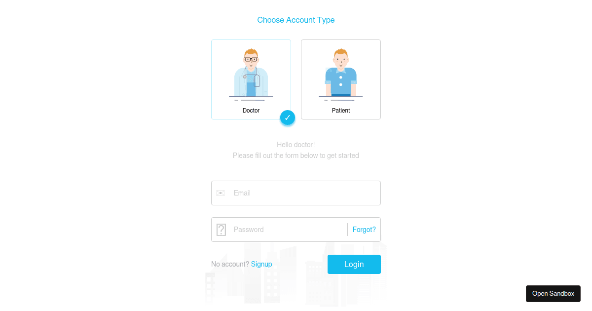 Simple Login Page - Codesandbox