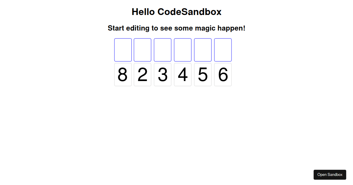 2FA multi-input box - Codesandbox
