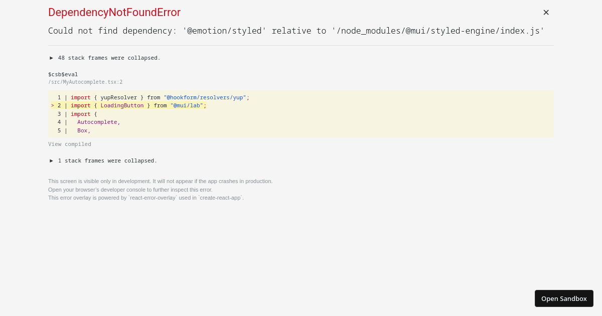 Material-UI Autocomplete Clear Selected (forked) - Codesandbox