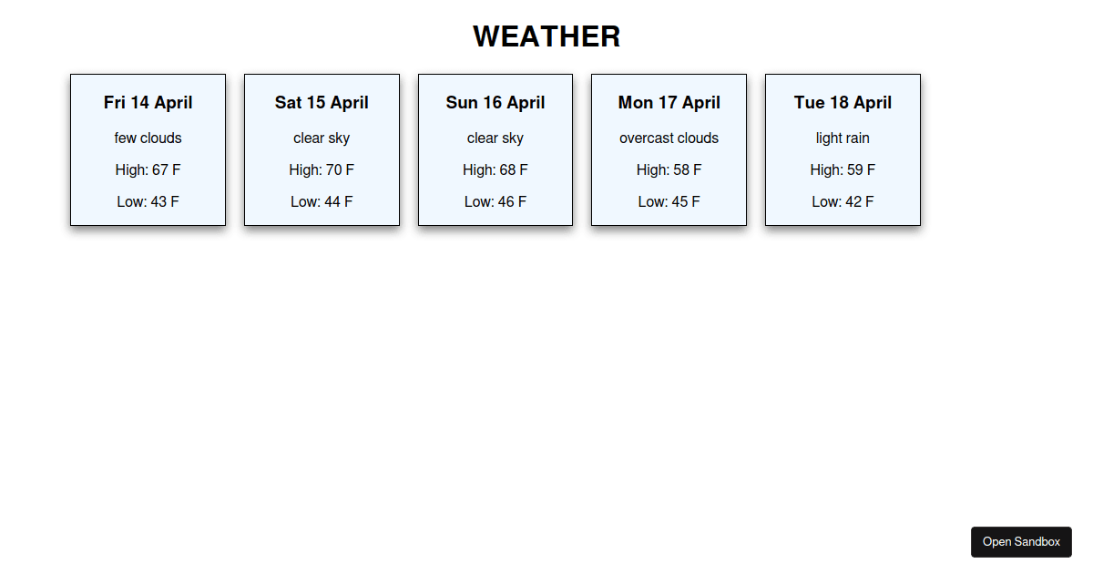 Forecast - Codesandbox