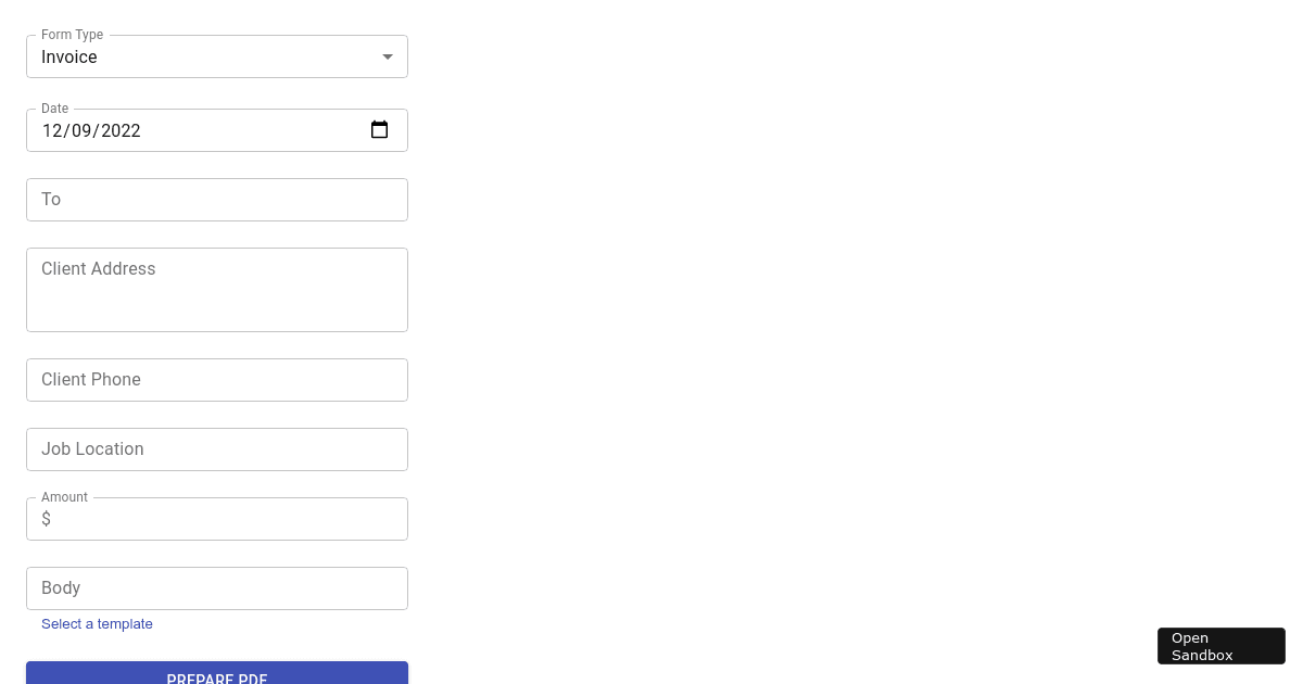invoice (forked) - Codesandbox