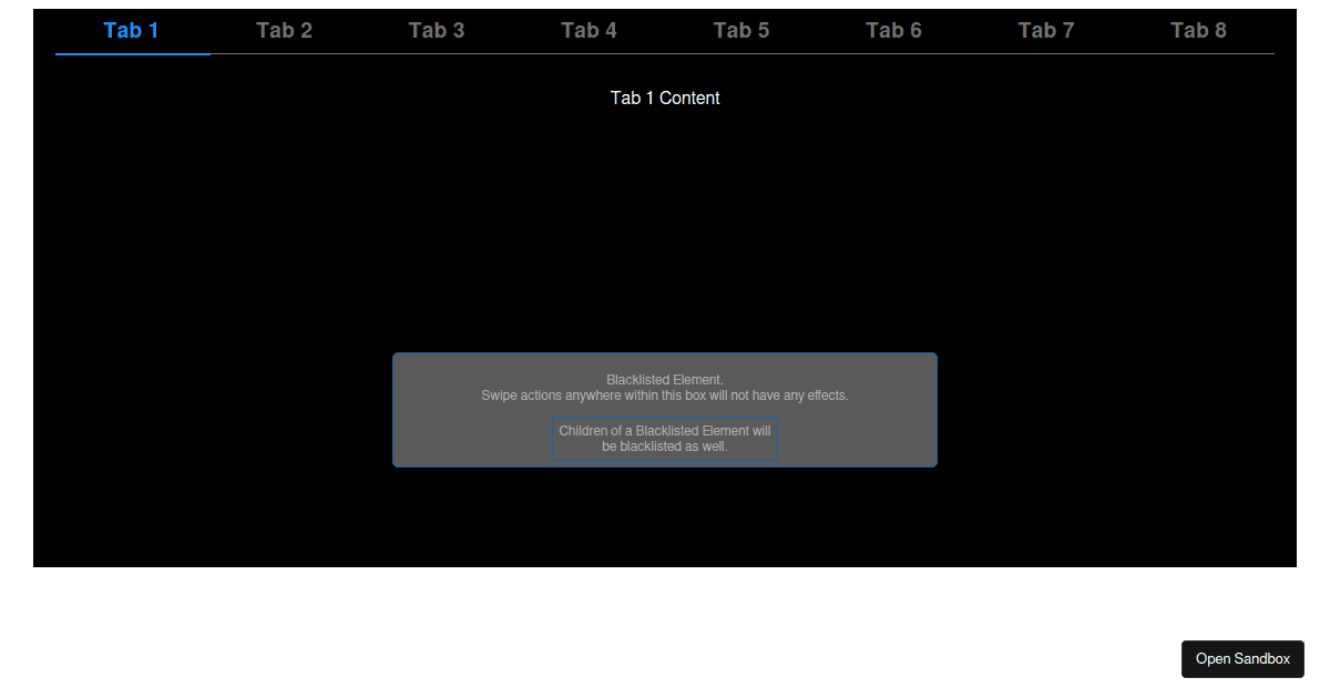 Swipeable Tabs Customisation - Codesandbox