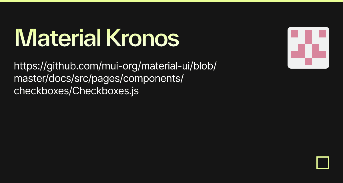 Material Kronos Codesandbox