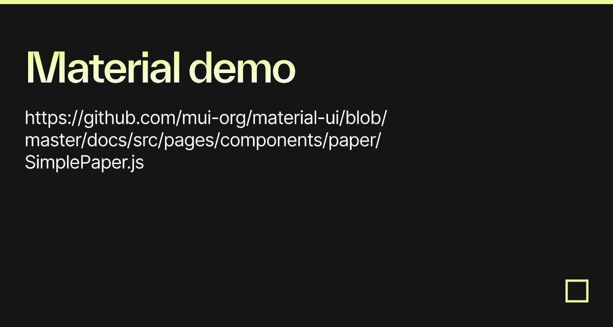 Material demo - Codesandbox