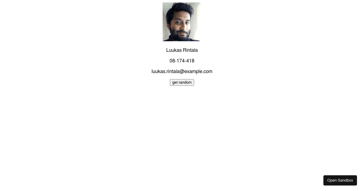 randomuser - Codesandbox