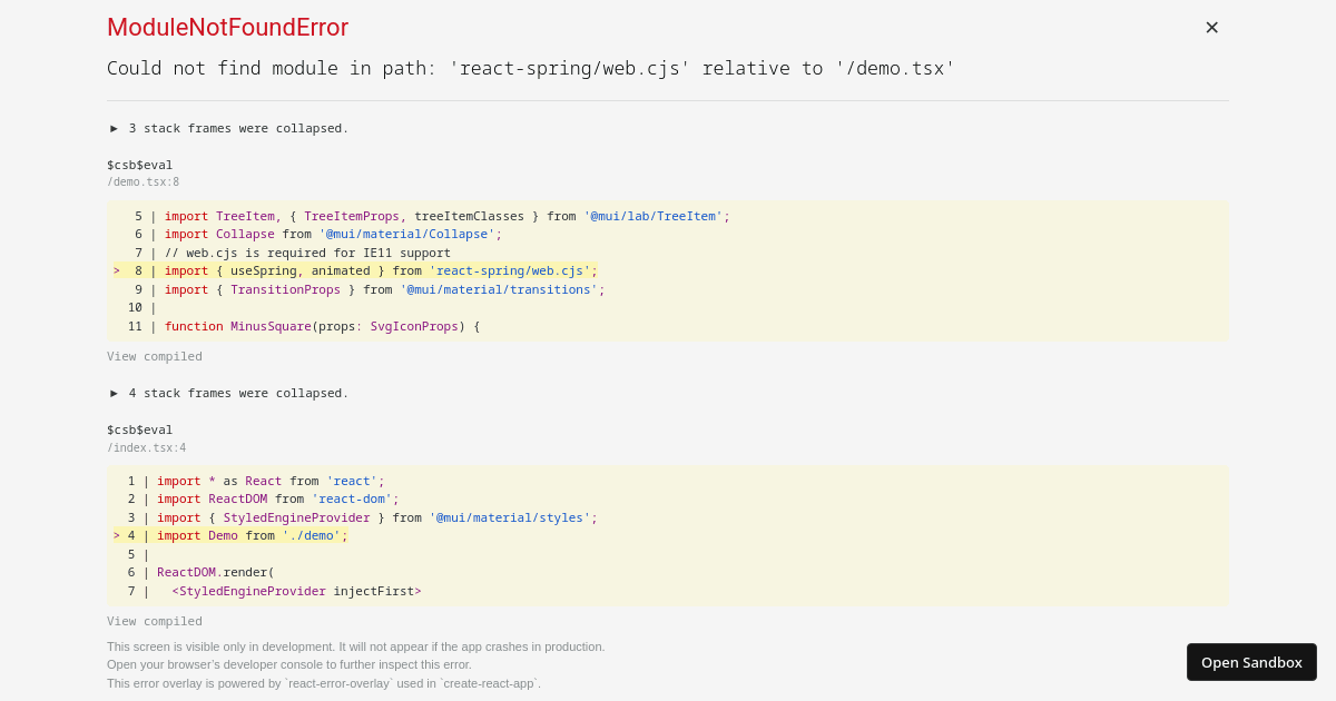 CustomizedTreeView Material Demo (forked) - Codesandbox