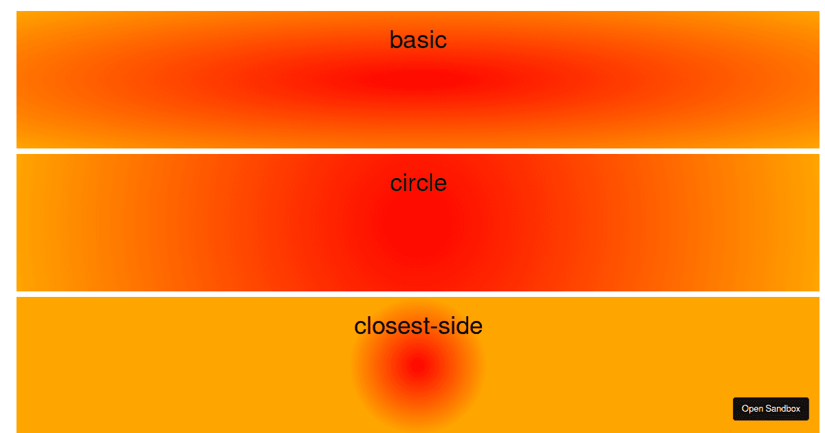 Radial gradient Codesandbox Radial gradient codesandbox