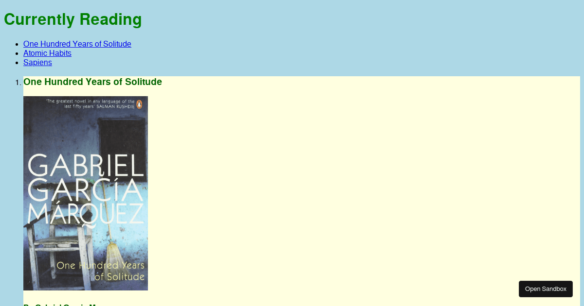 Starter code (forked) - Codesandbox