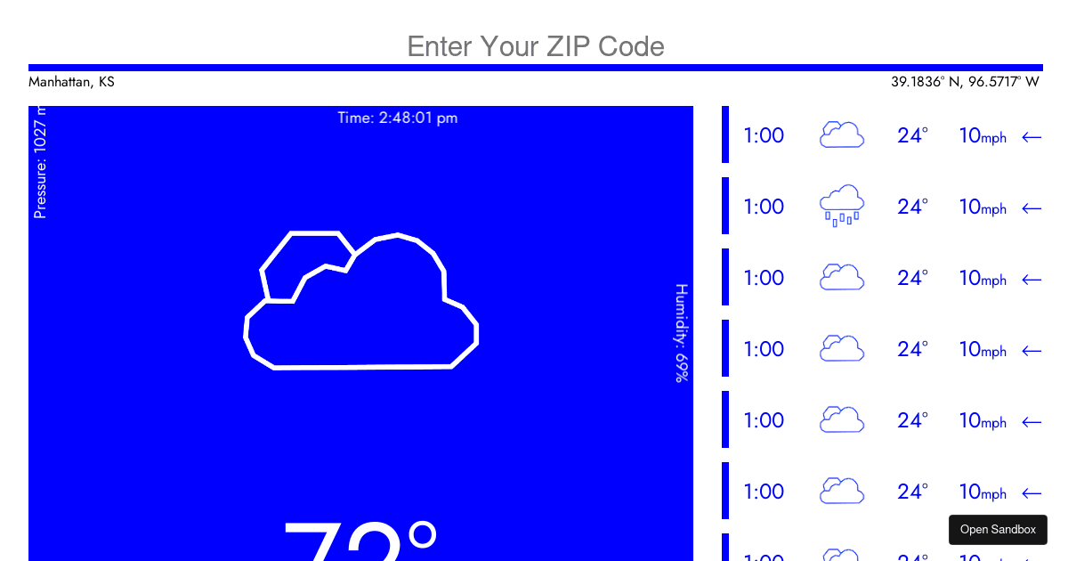 ART390 - Weather App - Codesandbox