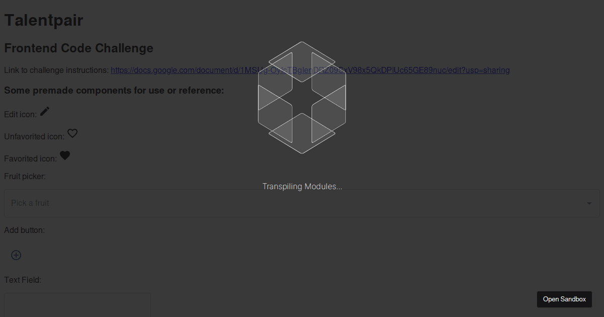 FE-code-challenge - Codesandbox