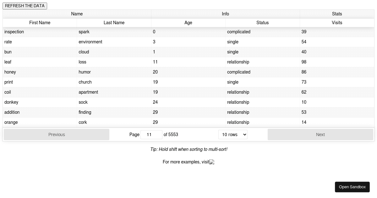 React-Table - Simple Table - Codesandbox