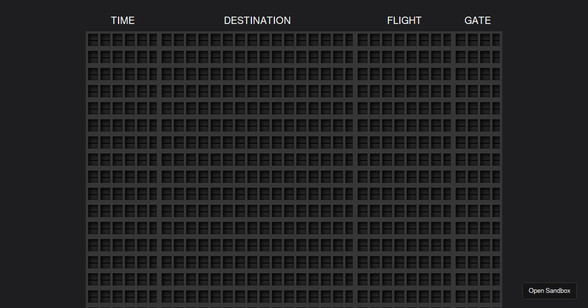 split-flap Departure Board (forked) - Codesandbox