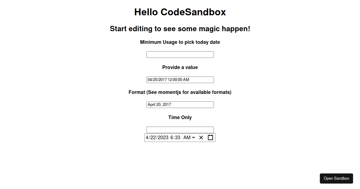 Magic box - Codesandbox