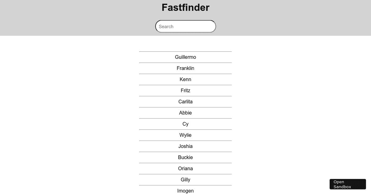 search (forked) - Codesandbox
