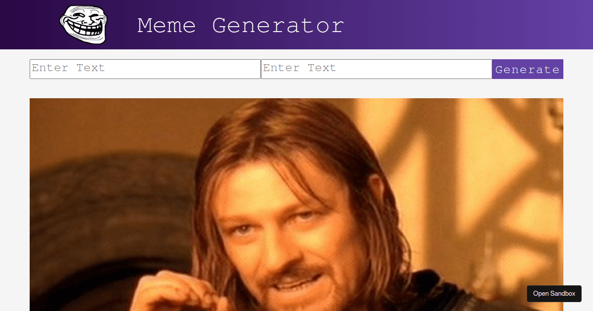 MemeGenerator - Codesandbox