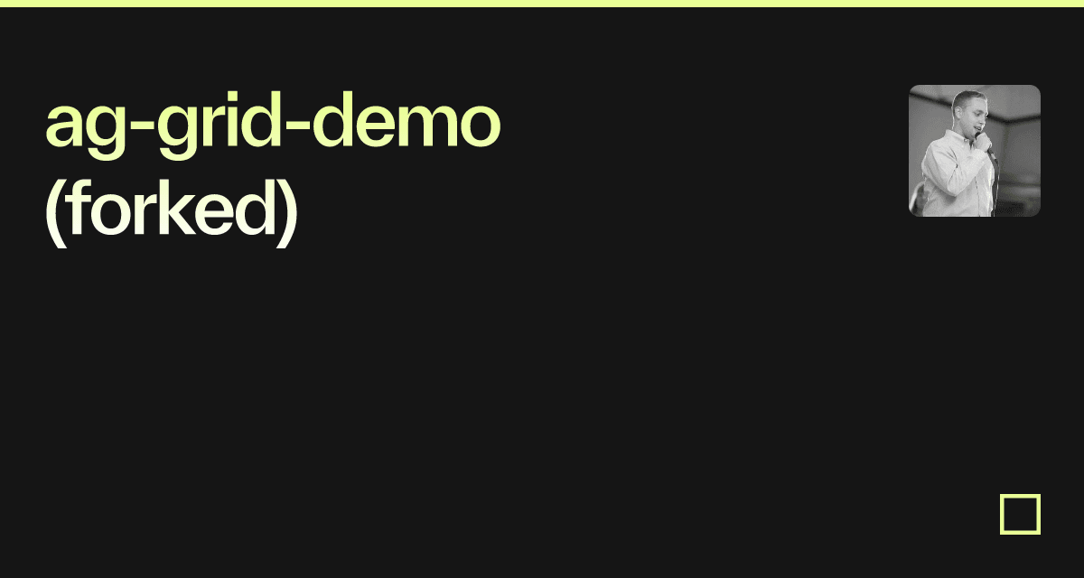 Ag grid demo forked codesandbox