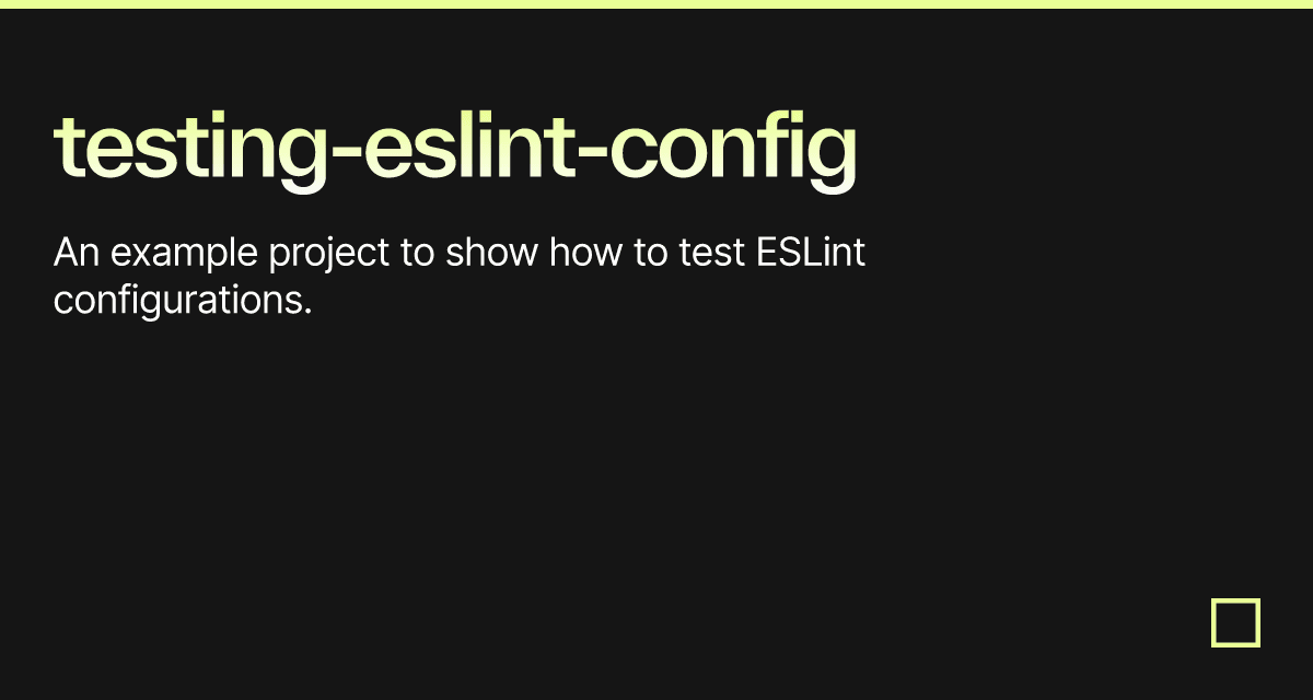 testingeslintconfig Codesandbox