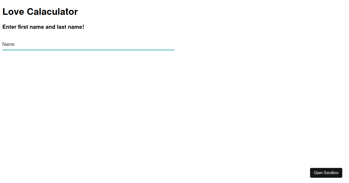 Love Calculator - Codesandbox