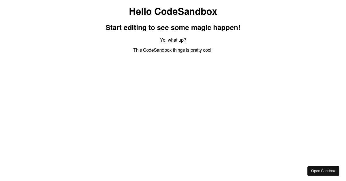 react - Codesandbox