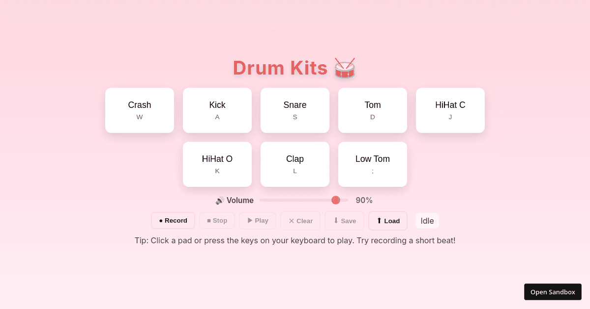 interactive-drum-kit - Codesandbox