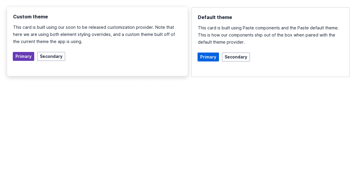 Customization Example - Codesandbox