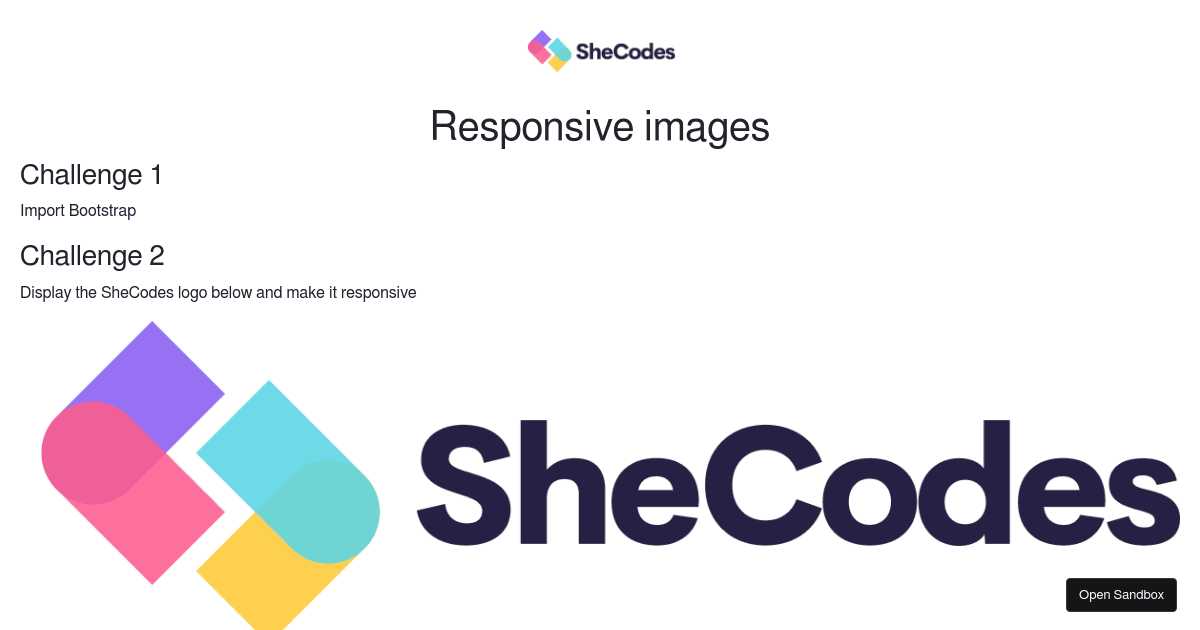 Responsive images challenge (forked) - Codesandbox