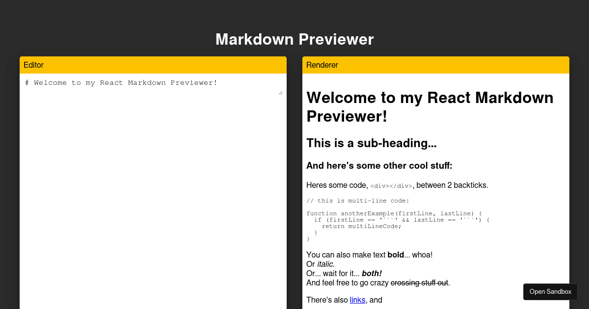 markdow-preview - Codesandbox