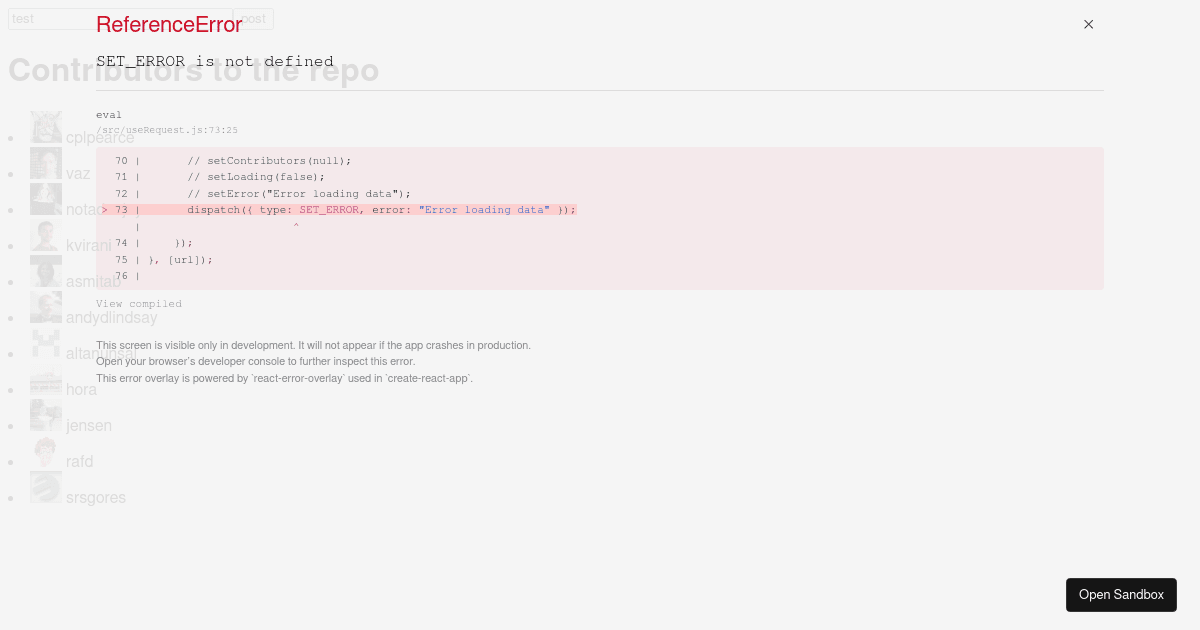 useReducer - Axios Request (forked) - Codesandbox