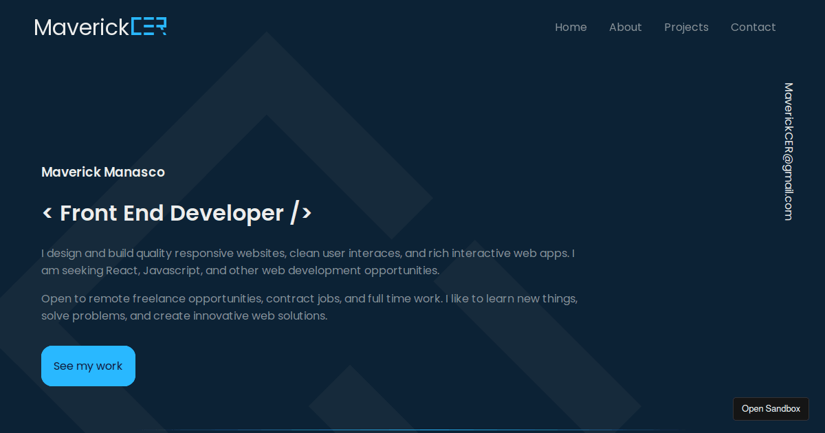 React Portfolio (forked) - Codesandbox