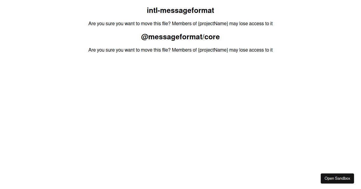 MessageFormat Sandbox (forked) - Codesandbox