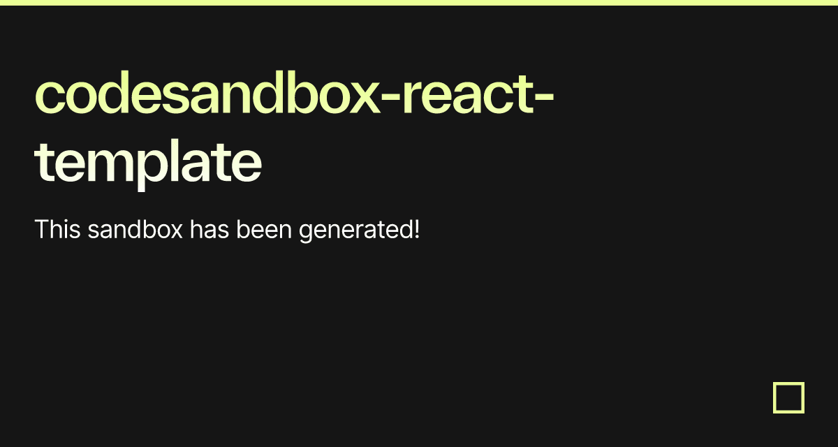 Codesandbox-react-template - Codesandbox