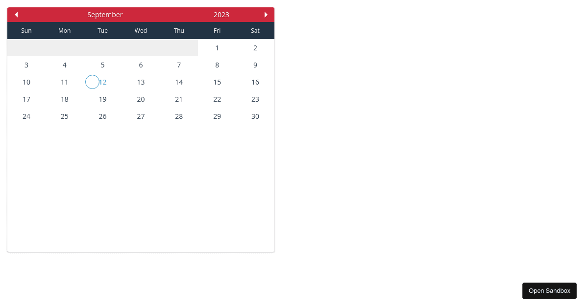 React Calendar (forked) - Codesandbox