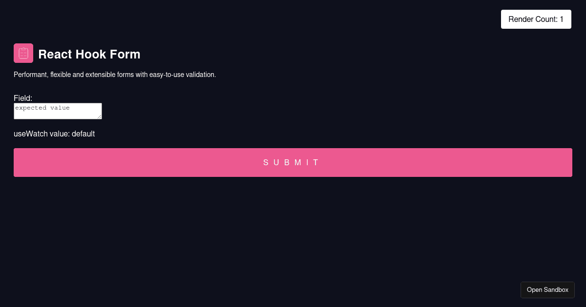 React Hook Form (JS) (forked) - Codesandbox