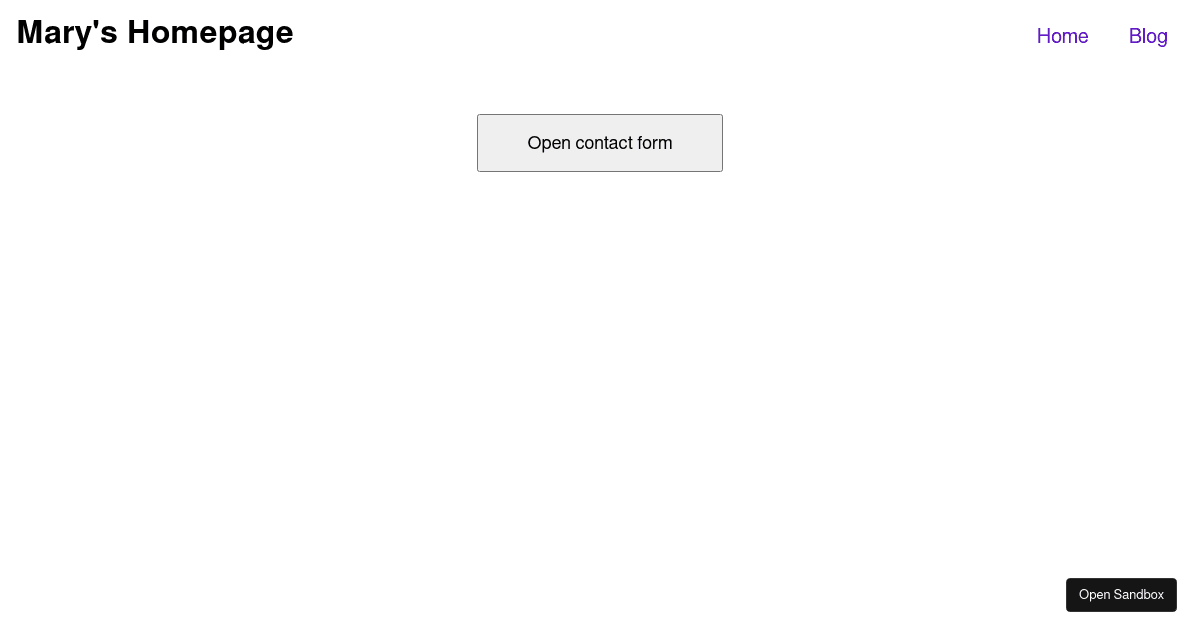 Exercise: Mobile-friendly modal (forked) - Codesandbox