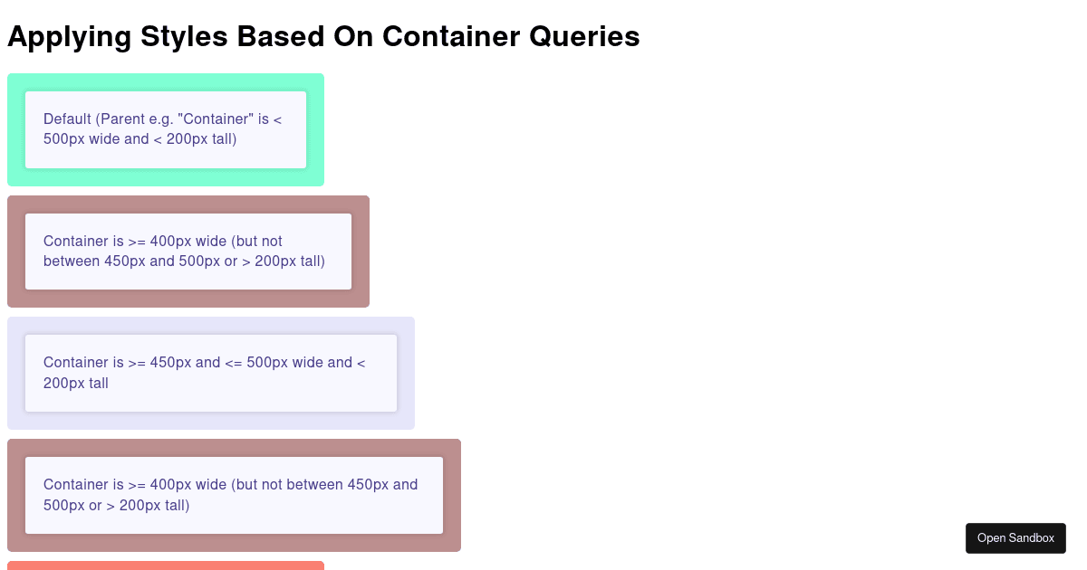 Container Queries (forked) - Codesandbox