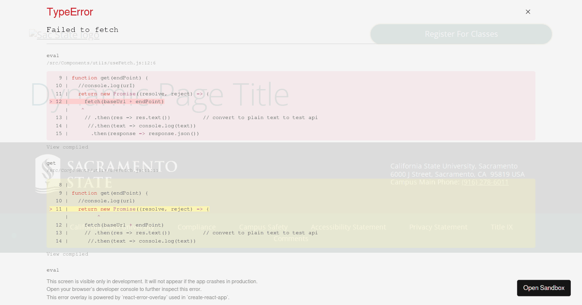 sacstateclassschedule Codesandbox