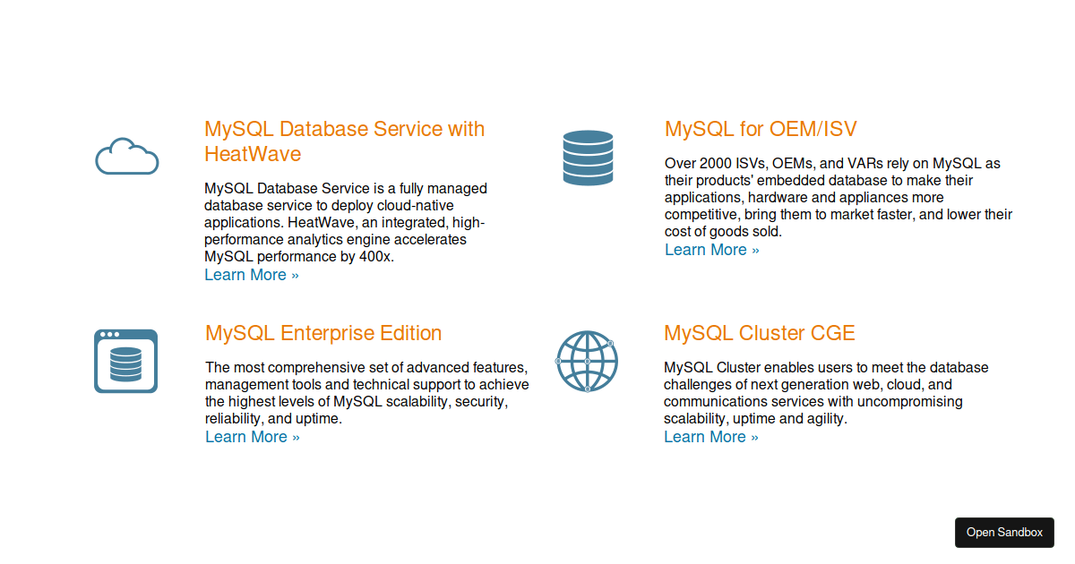 Mysql Preview MySQL - Codesandbox