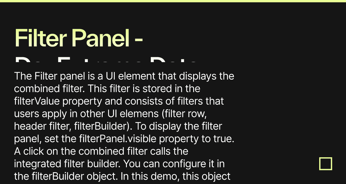 Filter Panel - DevExtreme Data Grid - Codesandbox