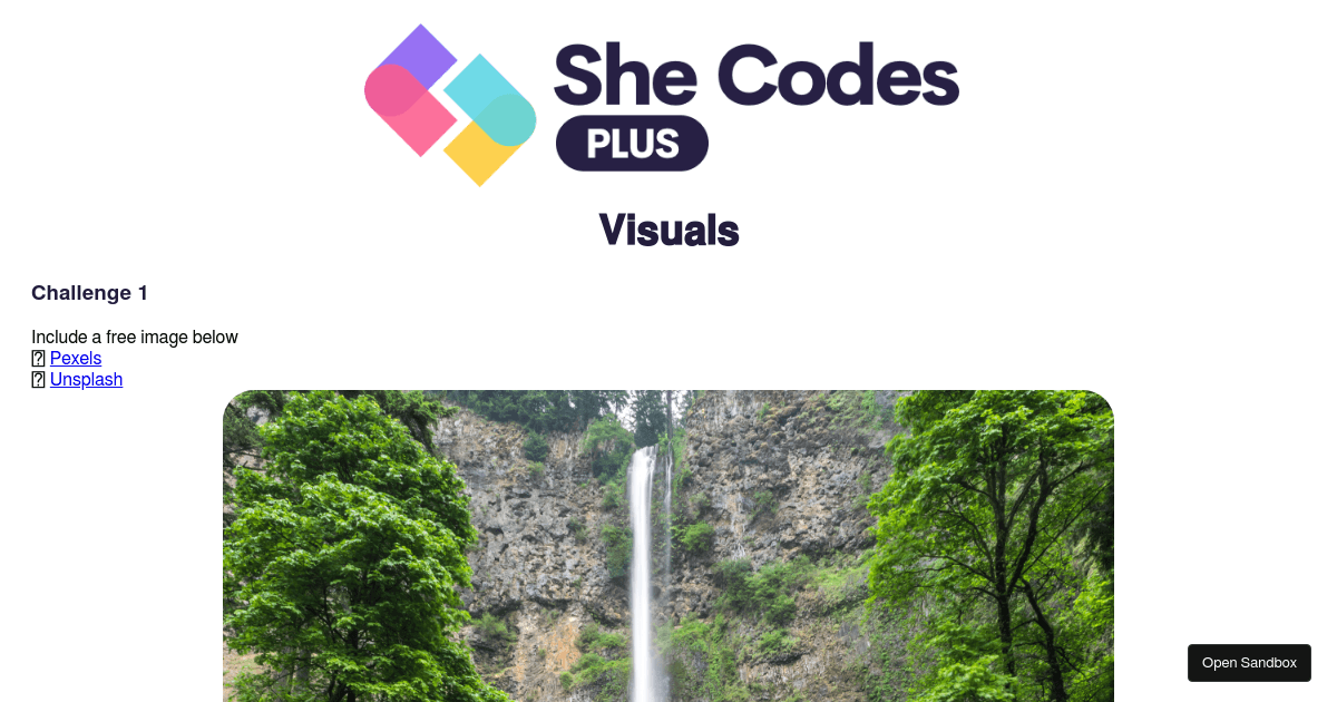 Visuals Challenge (forked) - Codesandbox