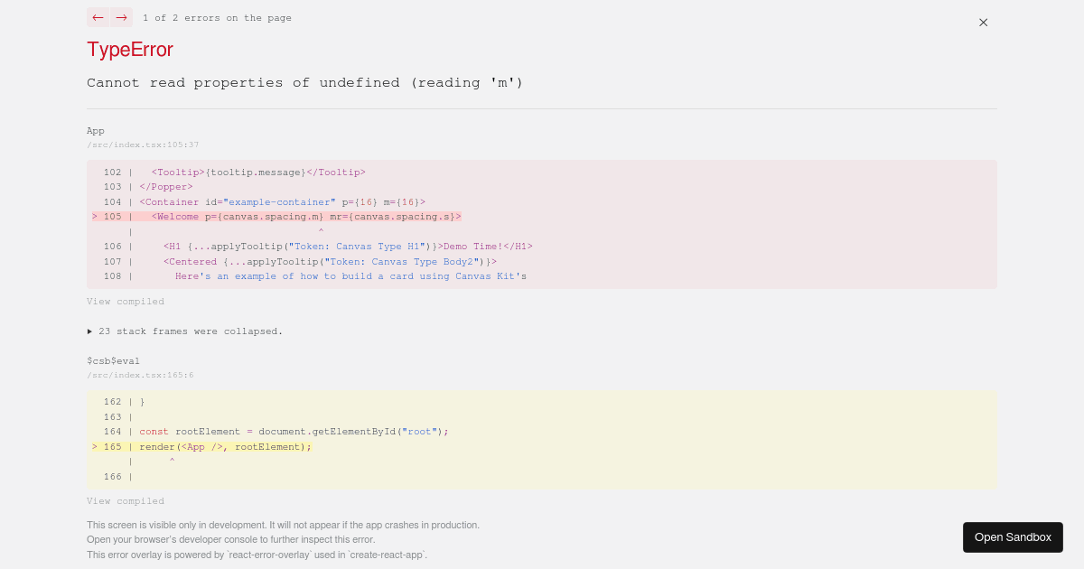 Canvas Kit Playground - Codesandbox