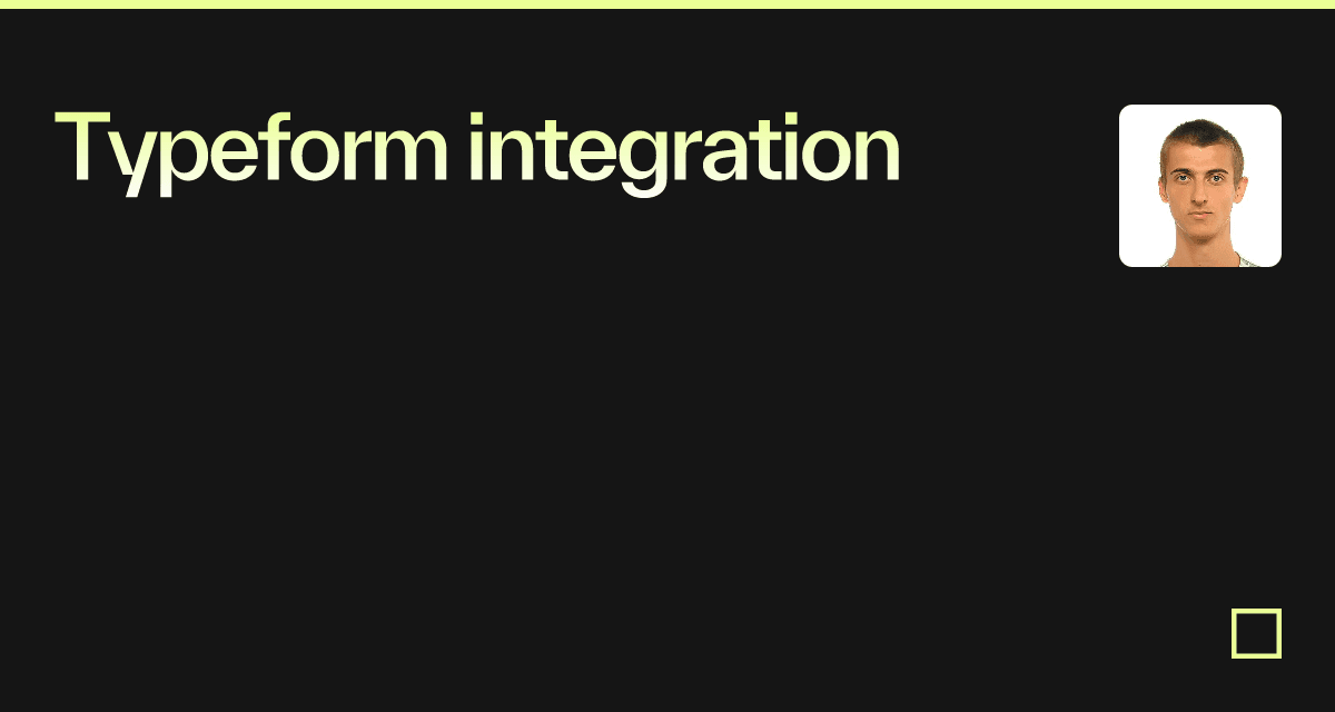 Typeform integration - Codesandbox
