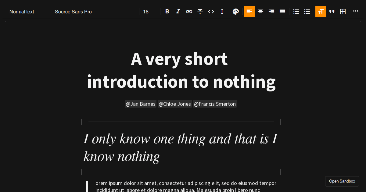 reacteditorkit examples Codesandbox