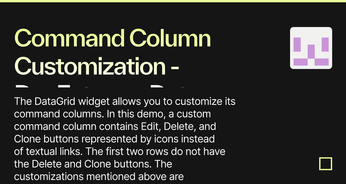 Command Column Customization - DevExtreme Data Grid - Codesandbox