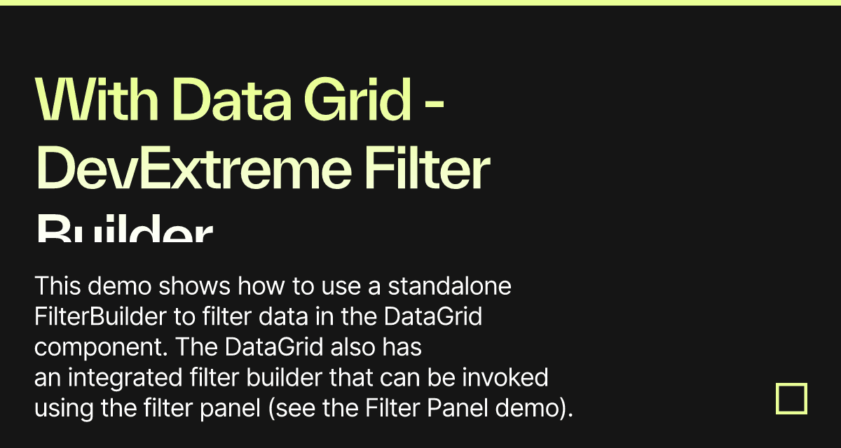 With Data Grid - DevExtreme Filter Builder - Codesandbox