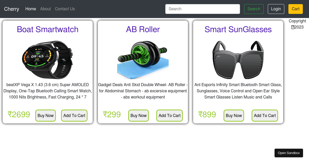 E-commerce - Codesandbox