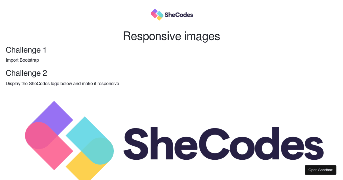 Responsive images challenge (forked) - Codesandbox