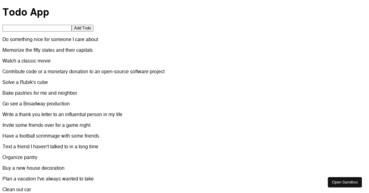 Todo app with redux toolkit - Codesandbox
