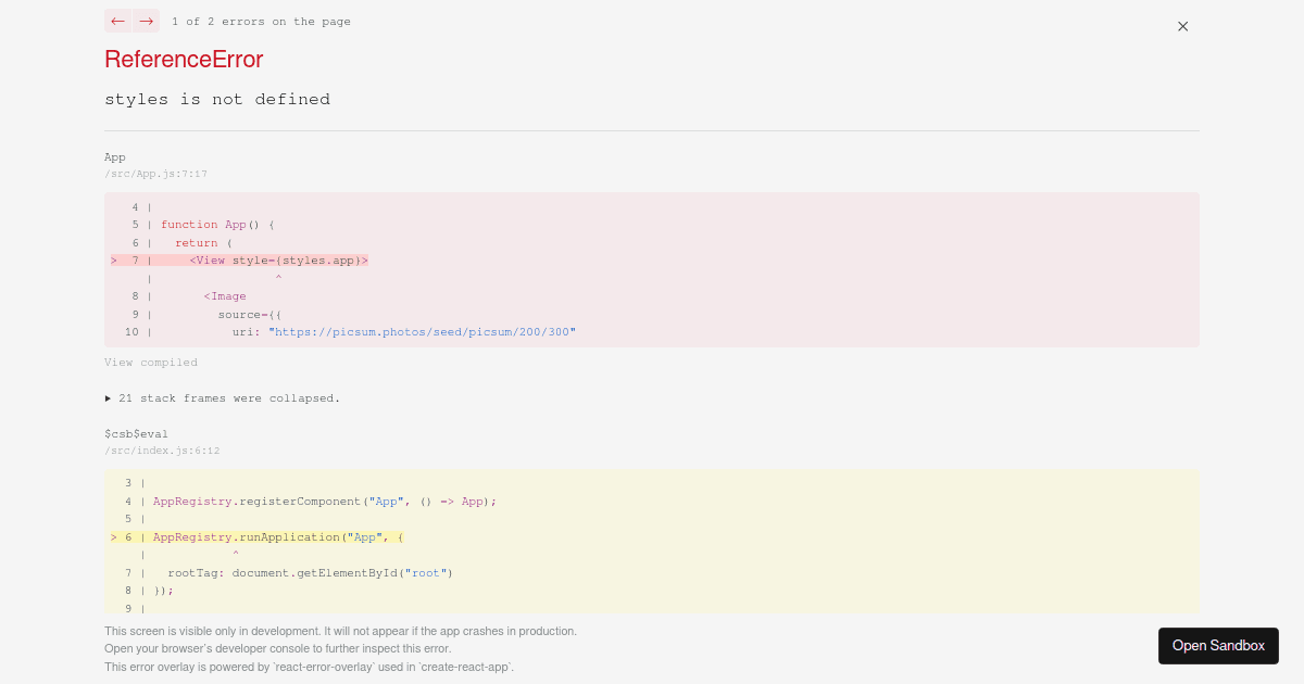 React native with tailwind css - Codesandbox